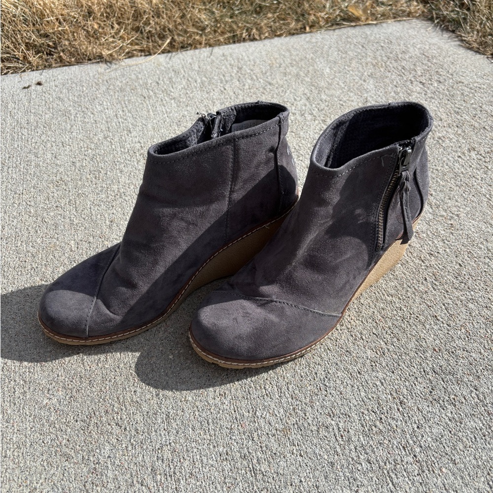 Toms Charcoal Ankle Booties